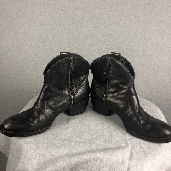 Born Black Leather Ankle Western Boot Size 7.5 - Picture 3 of 11